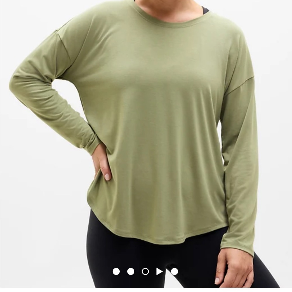 Athleta Moss Green with Ease Top - Original Style with pleat.
